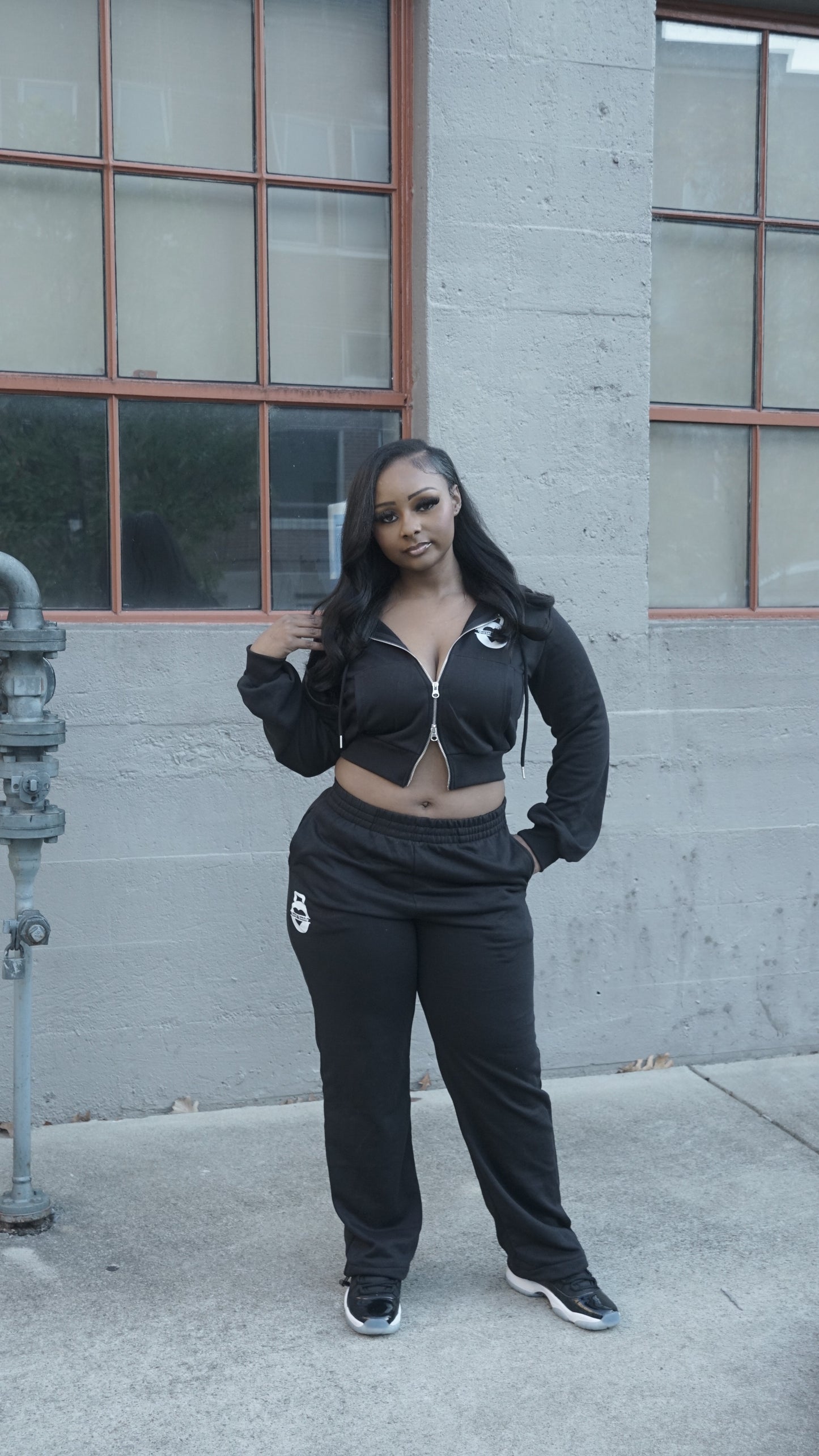 Black Women's Sweat Society Double Zip-Jacket