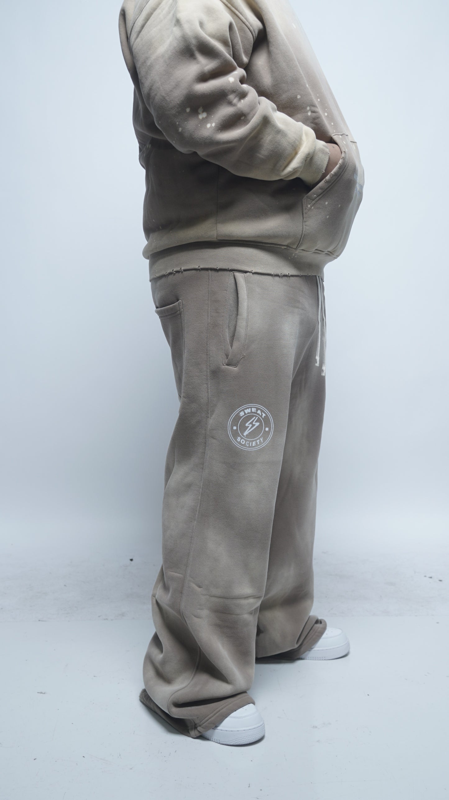 Beige Sweat Society Heavy-Weight Sweatpants